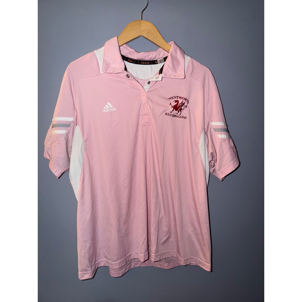 Adidas‎ Wentworth Military Academy Red Dragons ClimaCool Polo Shirt Womens XL